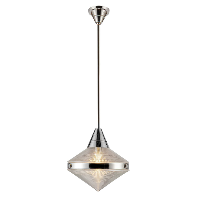 Alora PD348114PNPG One Light Pendant, Polished Nickel/Prismatic Glass