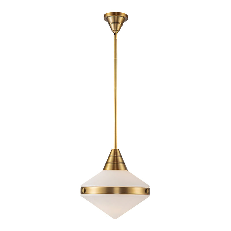 Alora PD348114VBOP One Light Pendant, Vintage Brass/Opal Matte Glass
