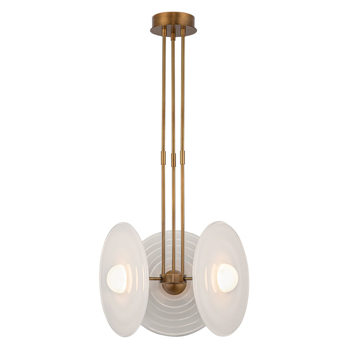 Alora PD350318VBGO LED Pendant, Vintage Brass/Glossy Opal