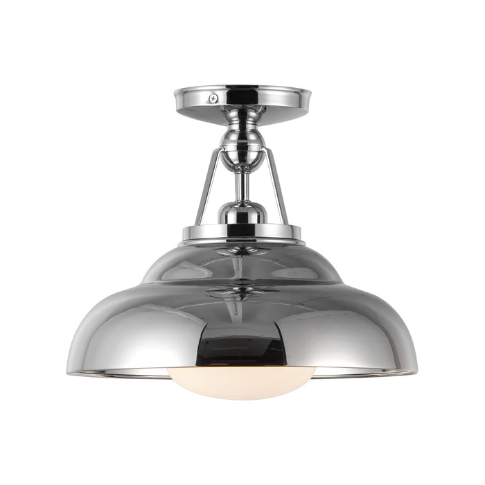 Alora SF344012PNGO One Light Semi-Flush Mount, Polished Nickel/Glossy Opal