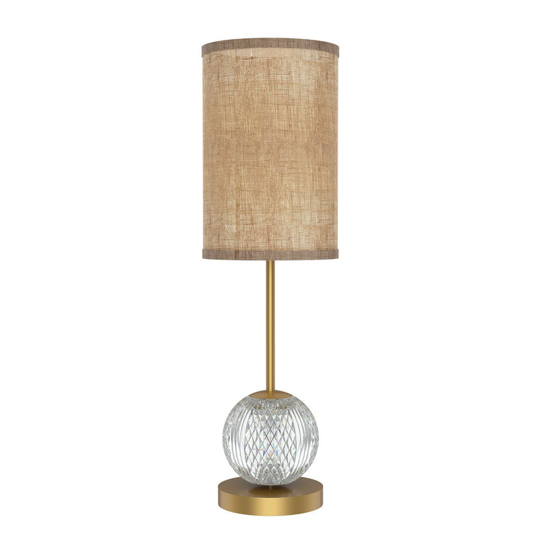 Alora TL321201NBWL LED Lamp, Natural Brass/White Linen