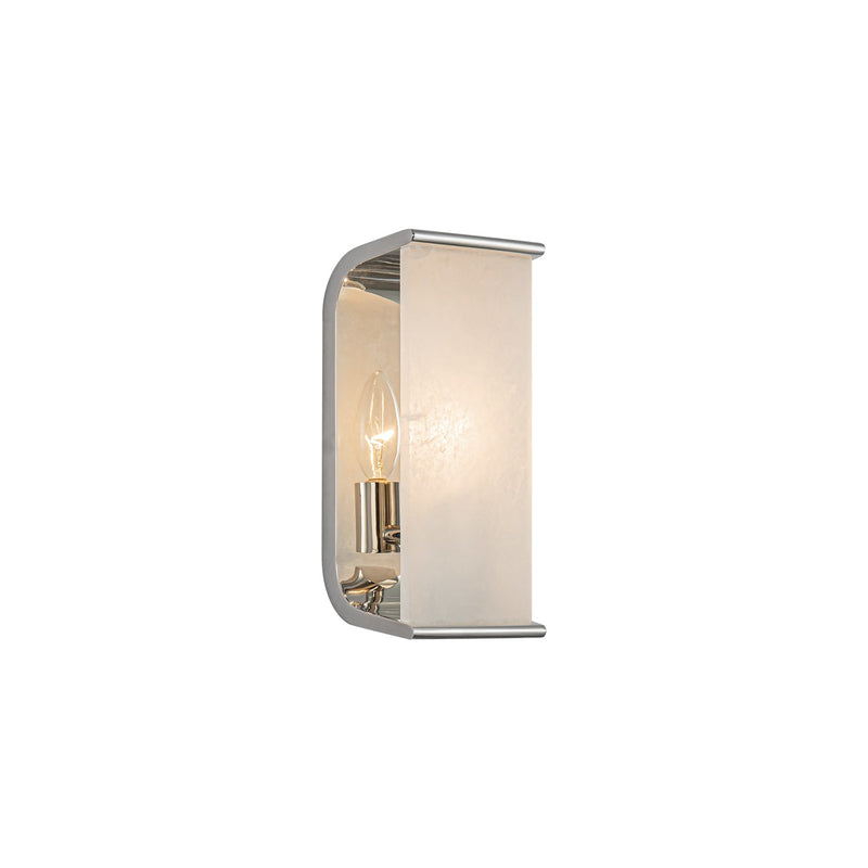 Alora WV327010PNAR One Light Wall Sconce, Polished Nickel/Alabaster