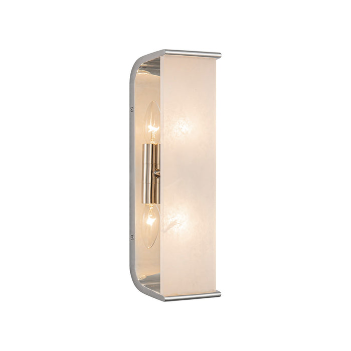 Alora WV327015PNAR Two Light Vanity, Polished Nickel/Alabaster