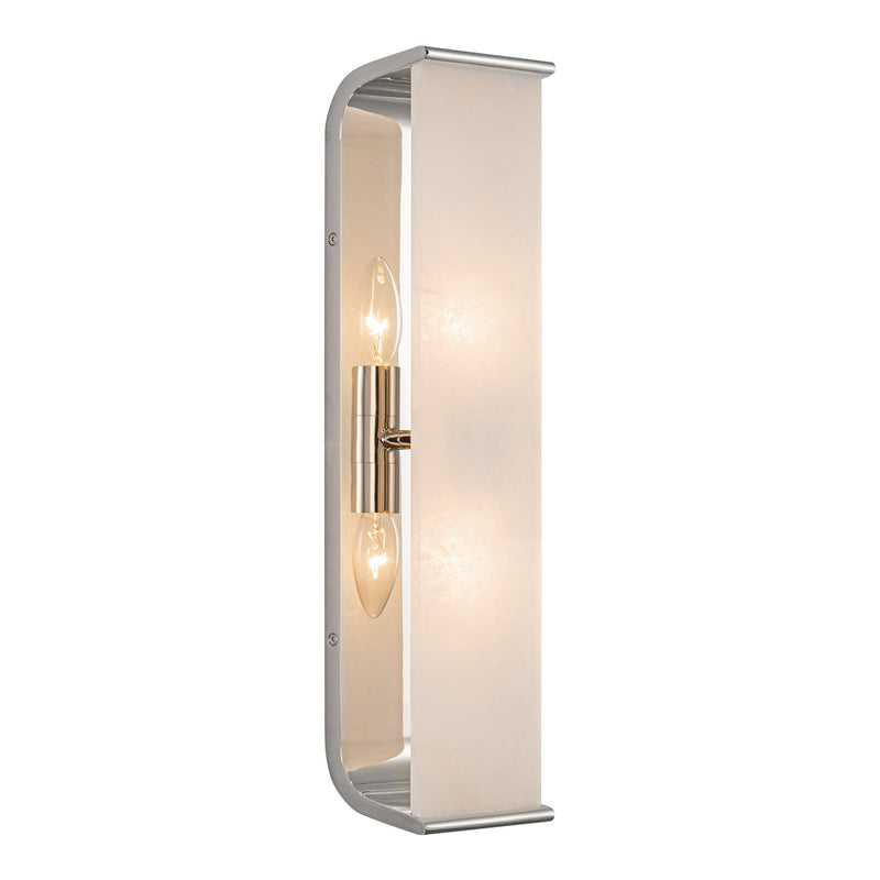 Alora WV327019PNAR Two Light Vanity, Polished Nickel/Alabaster