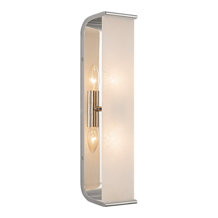 Alora WV327019PNAR Two Light Vanity, Polished Nickel/Alabaster