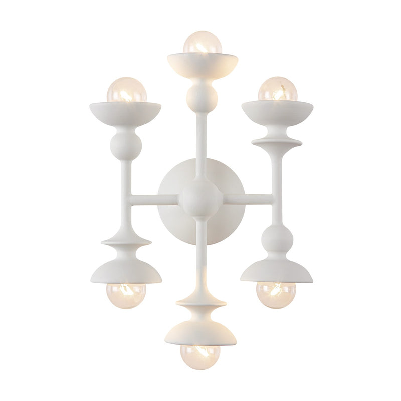 Alora WV328611AW Six Light Vanity, Antique White