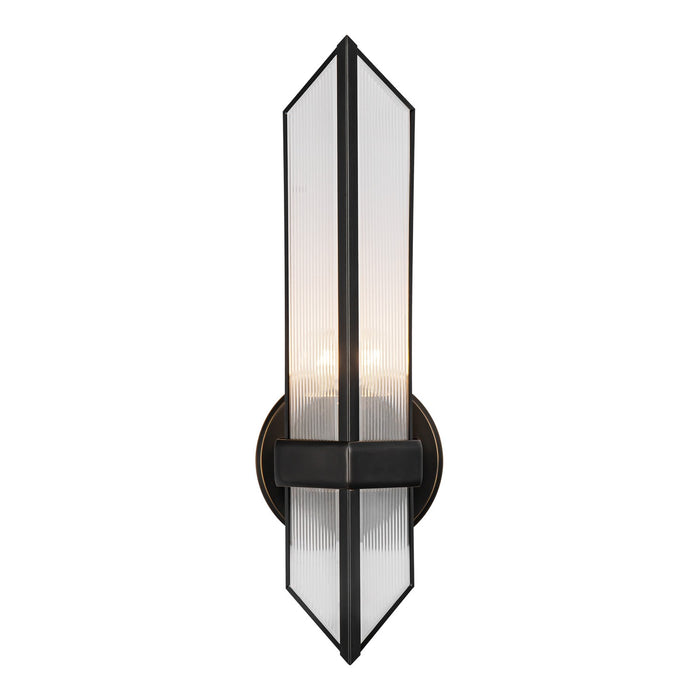 Alora WV332904UBCR One Light Wall Sconce, Ribbed Glass/Urban Bronze