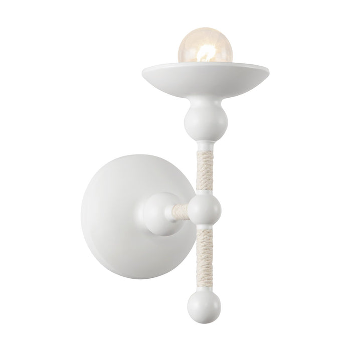 Alora WV343104MWCN One Light Wall Sconce, Matte White/Cotton