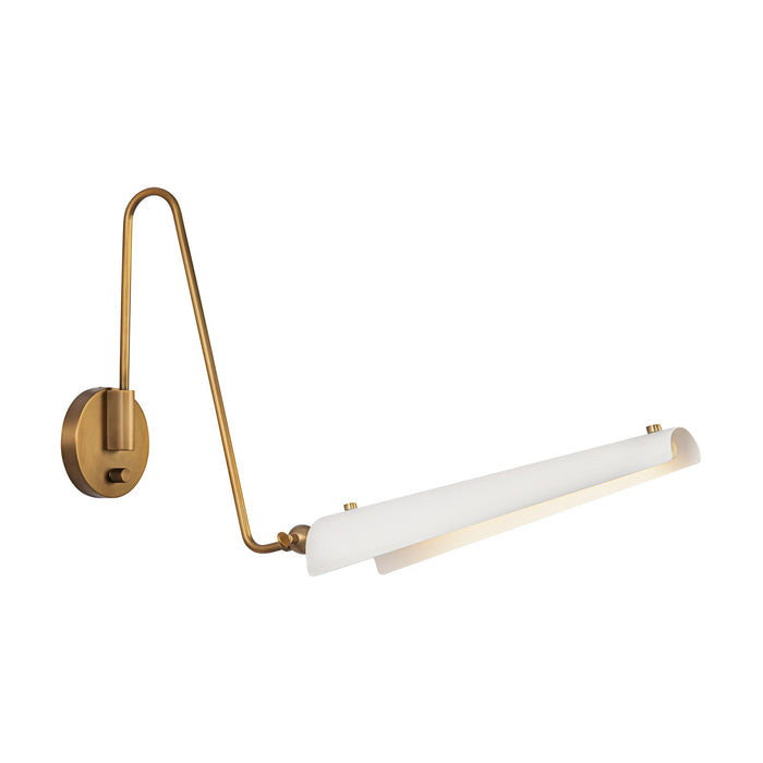 Alora WV347104MWVB LED Vanity, Matte White/Vintage Brass