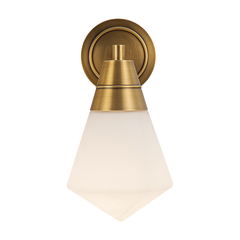 Alora WV348106VBOP One Light Wall Sconce, Vintage Brass/Opal Matte Glass