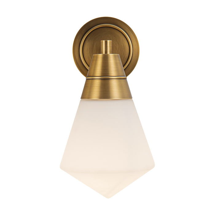 Alora WV348106VBOP One Light Wall Sconce, Vintage Brass/Opal Matte Glass