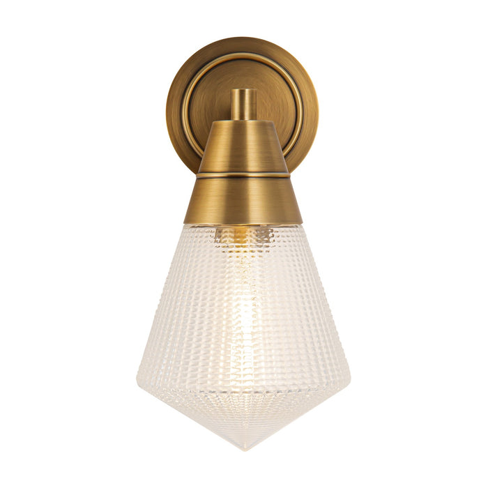 Alora WV348106VBPG One Light Wall Sconce, Vintage Brass/Prismatic Glass