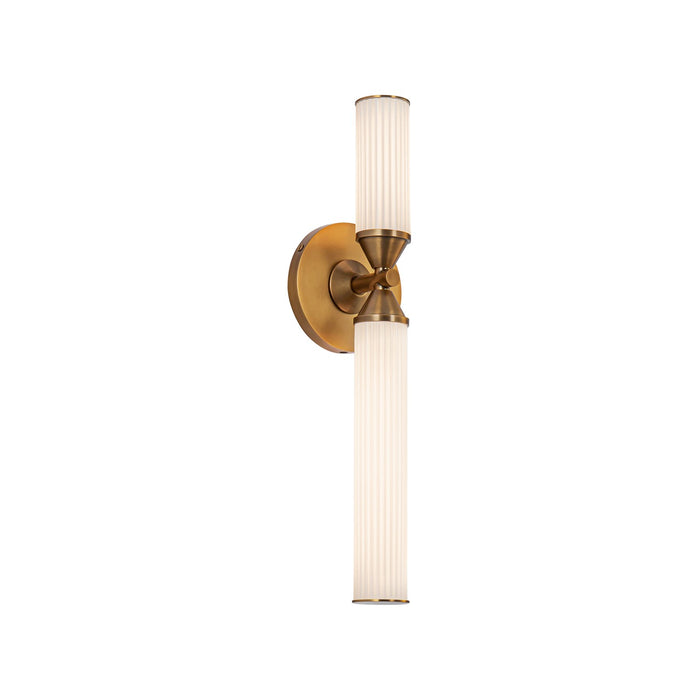 Alora WV348118VBFR LED Vanity, Vintage Brass/Frosted Ribbed Glass