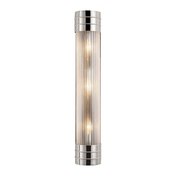Alora WV348224PNPG Three Light Vanity, Polished Nickel/Prismatic Glass