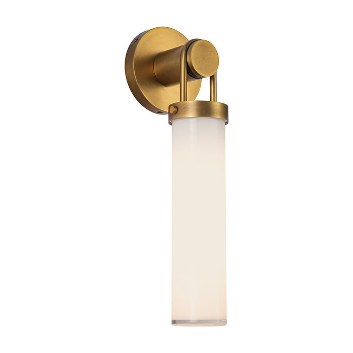 Alora WV355116VBGO One Light Wall Sconce, Vintage Brass/Glossy Opal