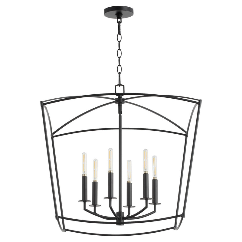 Quorum 6412-6-59 Six Light Pendant, Matte Black