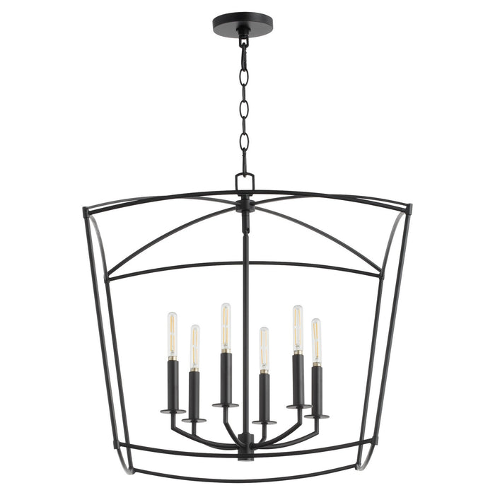 Quorum 6412-6-59 Six Light Pendant, Matte Black