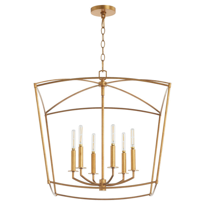 Quorum 6412-6-74 Six Light Pendant, Gold Leaf