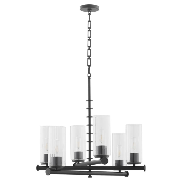 Quorum 641-6-59 Six Light Chandelier, Matte Black