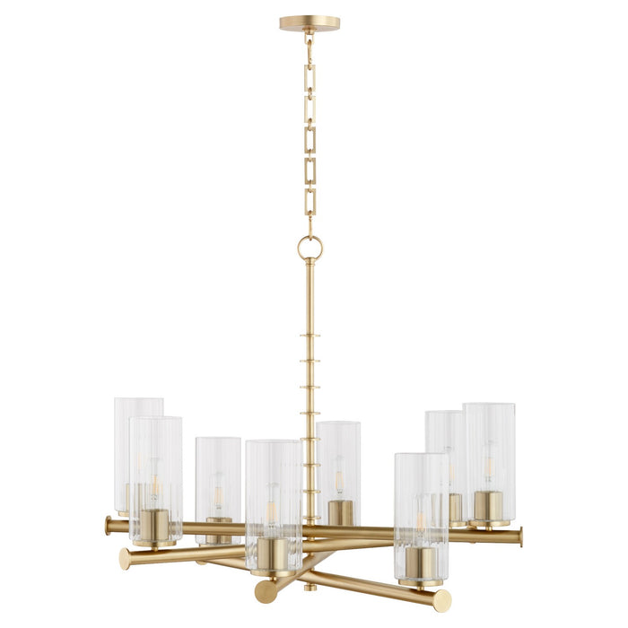 Quorum 641-8-80 Eight Light Chandelier, Aged Brass