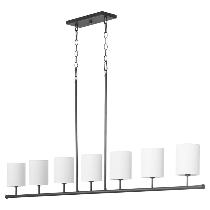 Quorum 647-7-59 Seven Light Linear Chandelier, Matte Black
