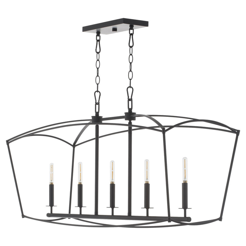 Quorum 6512-5-59 Five Light Chandelier, Matte Black