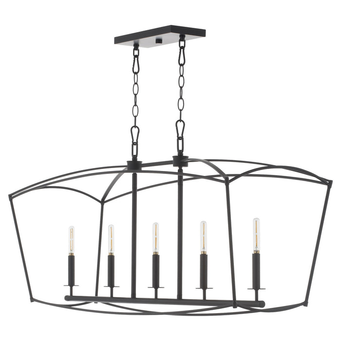 Quorum 6512-5-59 Five Light Chandelier, Matte Black
