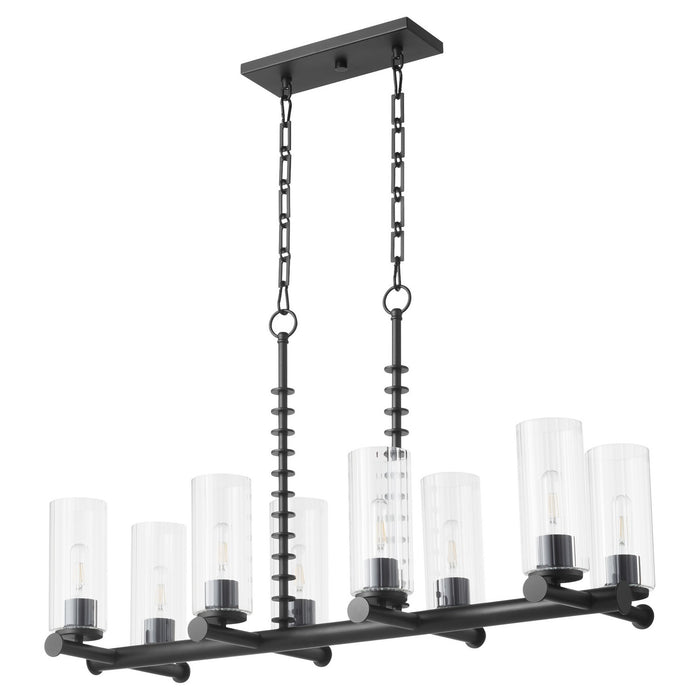 Quorum 651-8-59 Eight Light Linear Chandelier, Matte Black