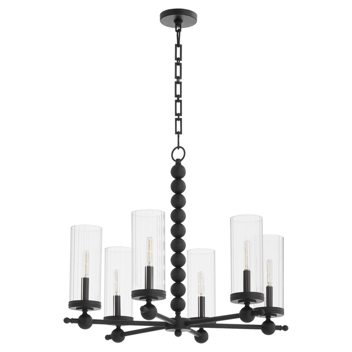 Quorum 660-6-59 Six Light Chandelier, Matte Black