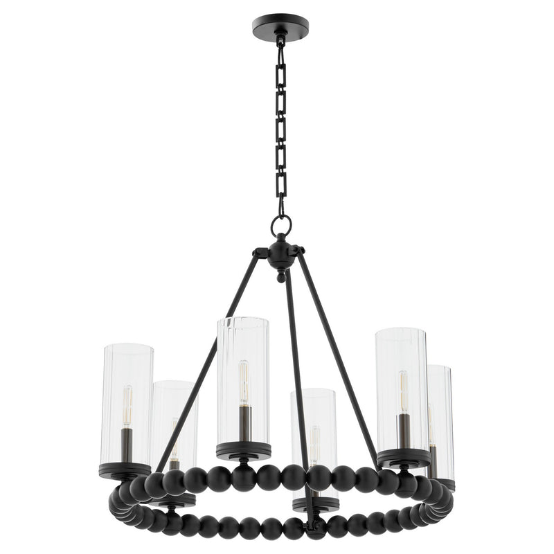 Quorum 661-6-59 Six Light Chandelier, Matte Black