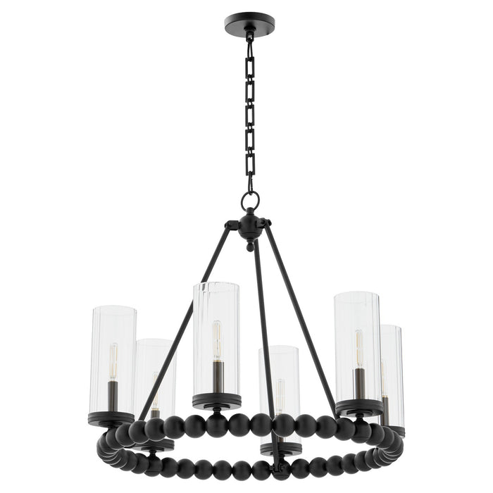 Quorum 661-6-59 Six Light Chandelier, Matte Black
