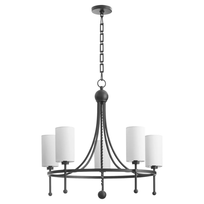 Quorum 664-5-59 Five Light Chandelier, Matte Black