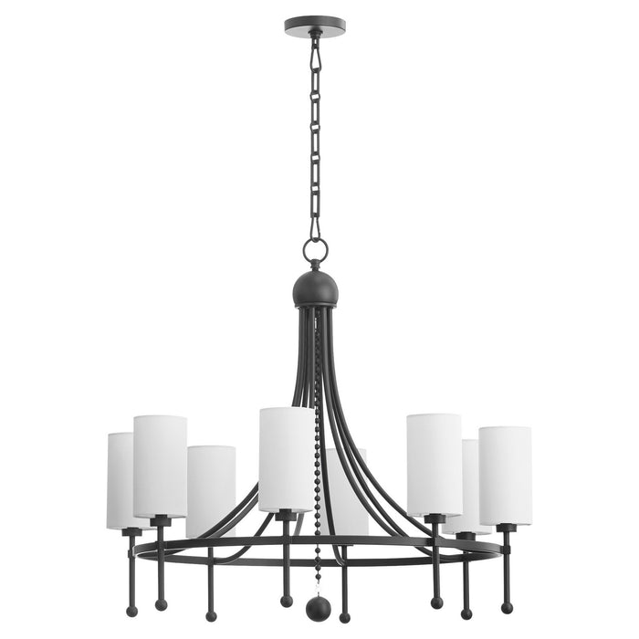 Quorum 664-8-59 Eight Light Chandelier, Matte Black