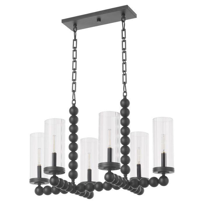 Quorum 665-6-59 Six Light Chandelier, Matte Black