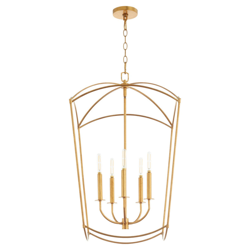 Quorum 6812-5-74 Five Light Entry, Gold Leaf