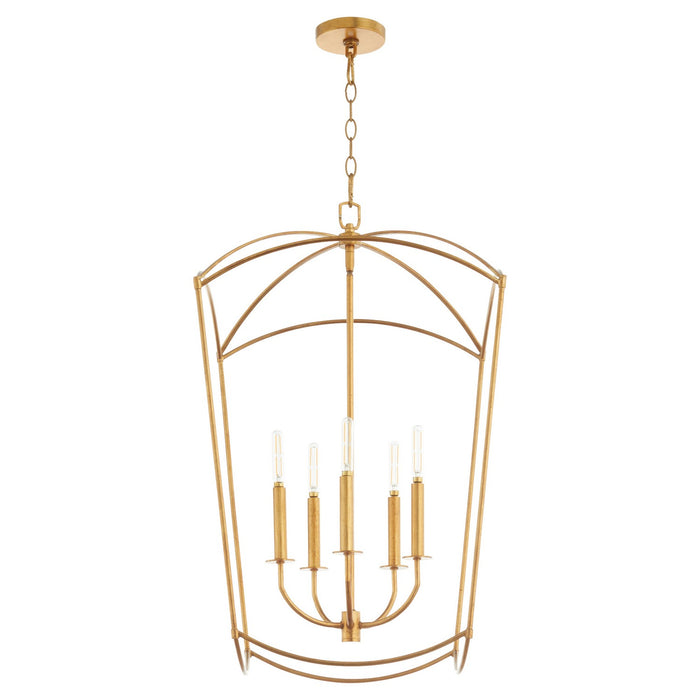 Quorum 6812-5-74 Five Light Entry, Gold Leaf