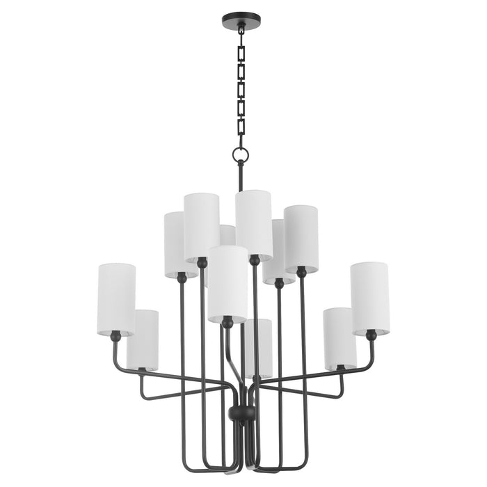 Quorum 698-12-59 12 Light Chandelier, Matte Black