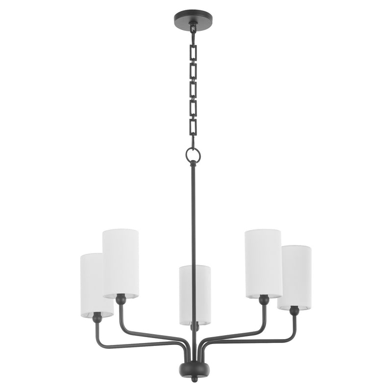 Quorum 698-5-59 Five Light Chandelier, Matte Black