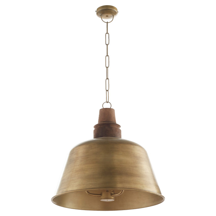 Quorum 84-3-75 Three Light Pendant, Artisan Brass