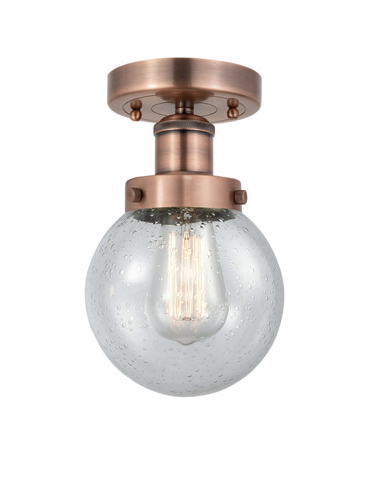 Innovations 616-1F-AC-G204-6 One Light Semi-Flush Mount, Antique Copper