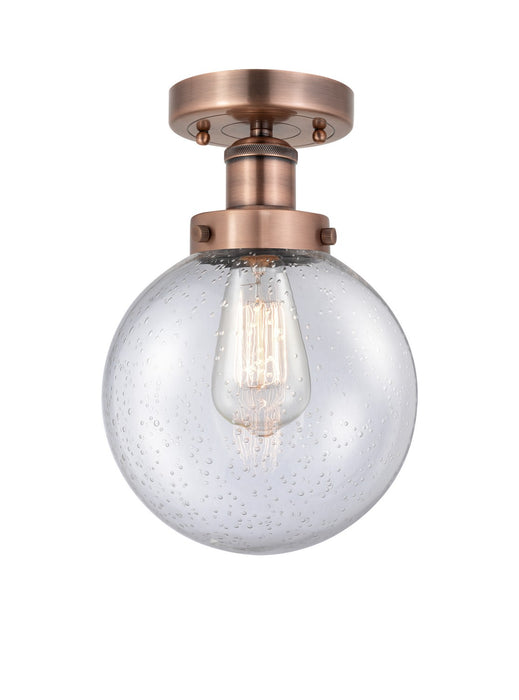 Innovations 616-1F-AC-G204-8 One Light Semi-Flush Mount, Antique Copper