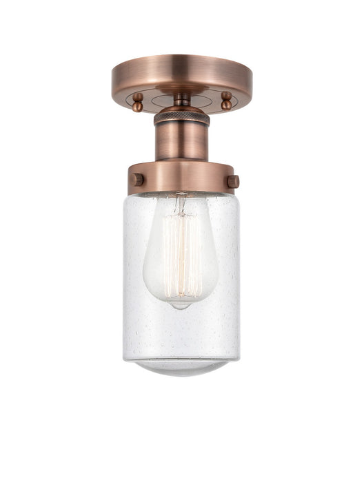 Innovations 616-1F-AC-G314 One Light Semi-Flush Mount, Antique Copper