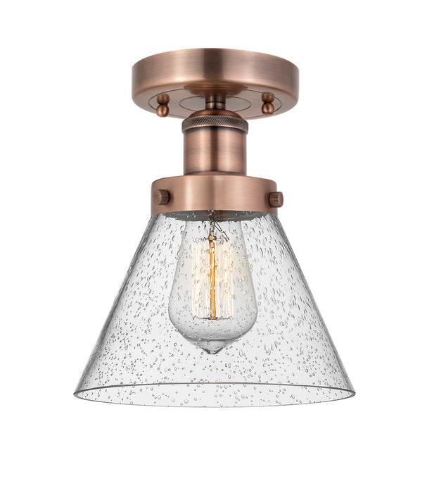 Innovations 616-1F-AC-G44 One Light Semi-Flush Mount, Antique Copper
