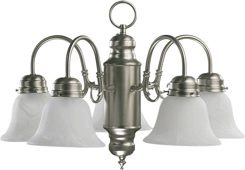 Quorum 6429-5-65 Five Light Chandelier, Satin Nickel