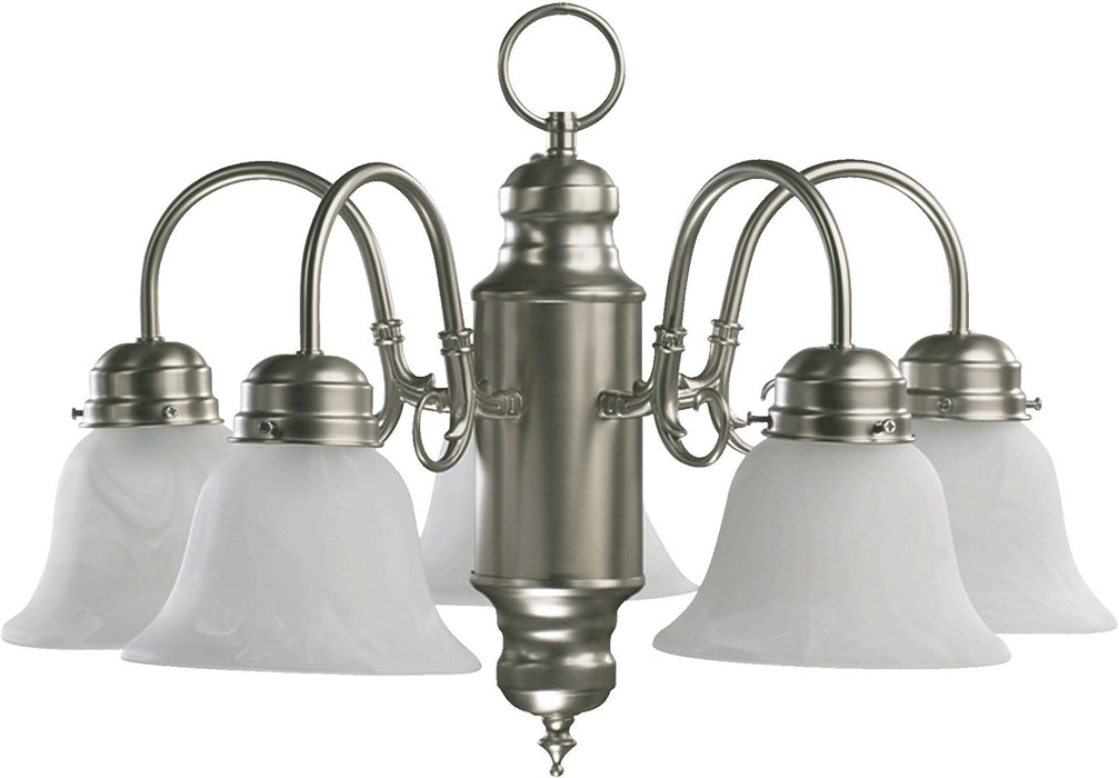 Quorum 6429-5-65 Five Light Chandelier, Satin Nickel