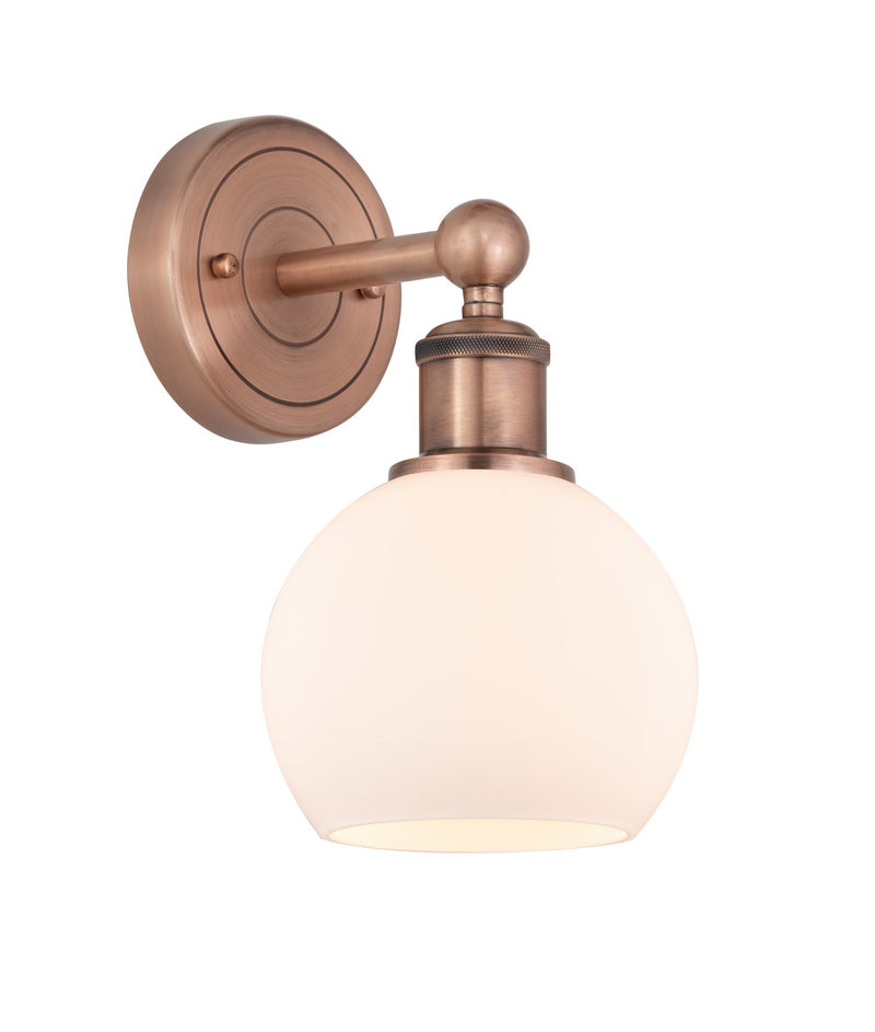 Innovations 616-1W-AC-G121-6 One Light Wall Sconce, Antique Copper