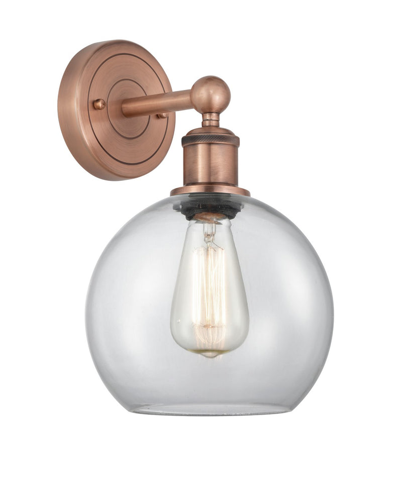 Innovations 616-1W-AC-G122-8 One Light Wall Sconce, Antique Copper