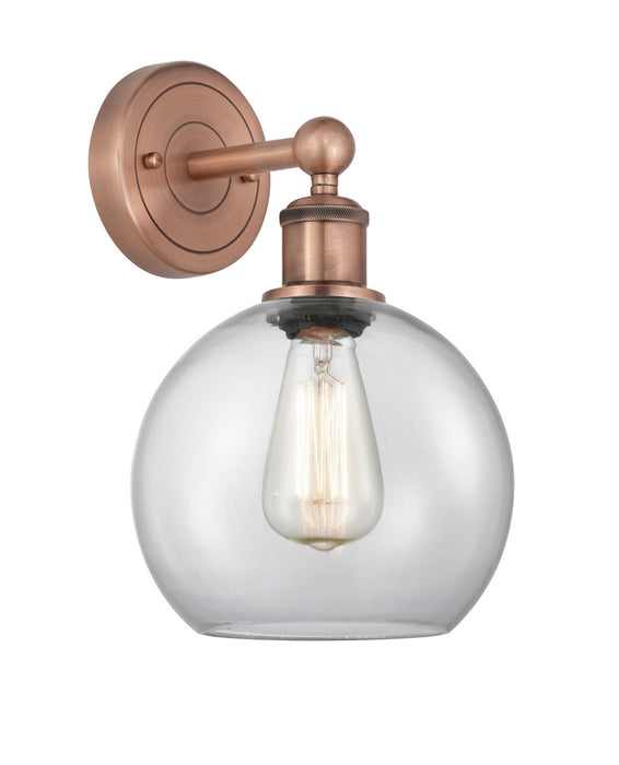 Innovations 616-1W-AC-G122-8 One Light Wall Sconce, Antique Copper