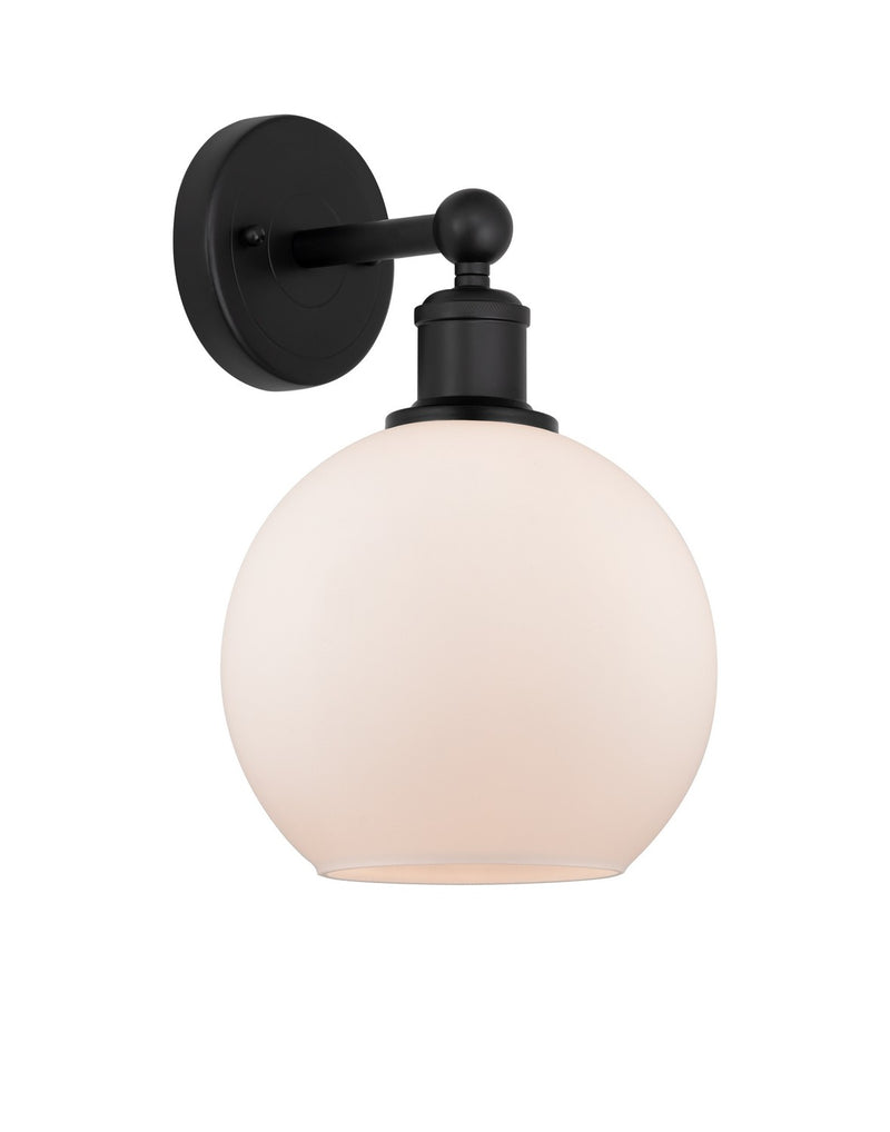 Innovations 616-1W-BK-G121-8 One Light Wall Sconce, Matte Black