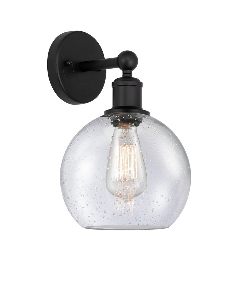 Innovations 616-1W-BK-G124-8 One Light Wall Sconce, Matte Black
